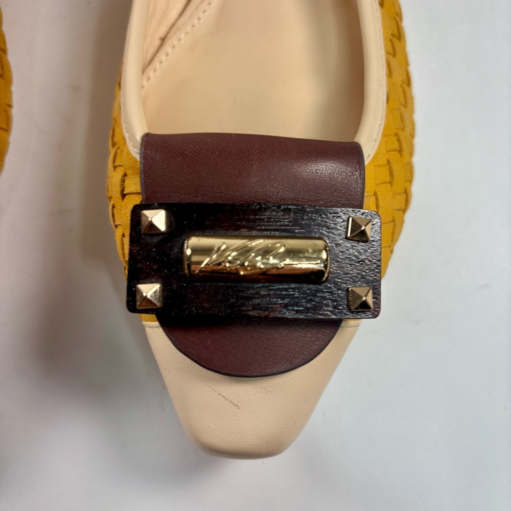 Vero‎ Cuoio Elegant Yellow and Cream Women's Flats size 7M all leather - Picture 7 of 7